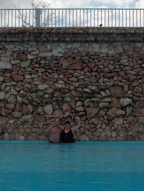 Stéphane et Guylaine sous la chute