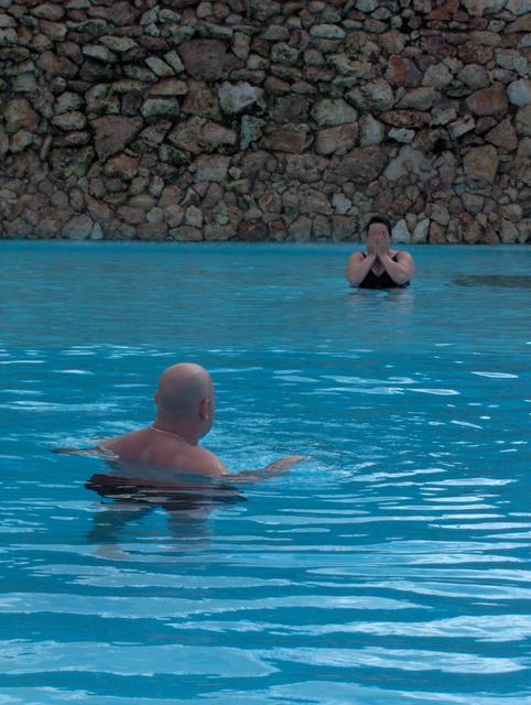 Stéphane et Guylaine dans l'eau froide